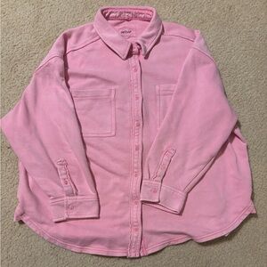 Aerie Light Pink Button Down sweatshirt material